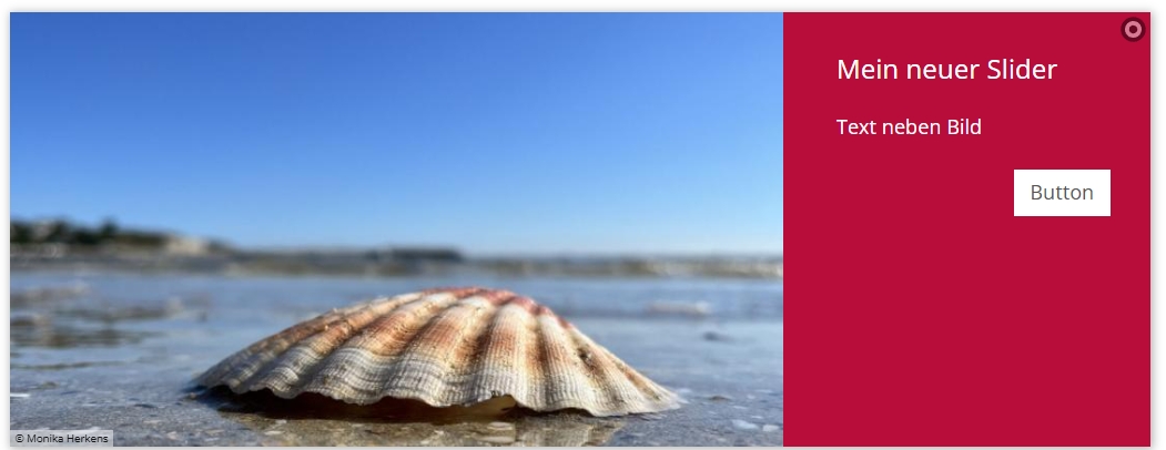 Slider mit Button Text daneben