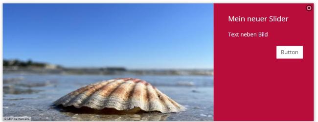 Slider mit Button Text daneben